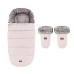   PETITE&MARS Comfy 4v1 téli bundazsák szett + babakocsi kézmelegítő Fjora - Rose Petal