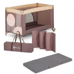   PETITE&MARS Utazóágy Nyja matraccal Foldie, Elegant Dreamlines Mocha
