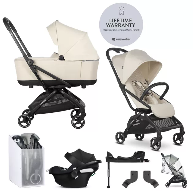 EASYWALKER Babakocsi szett 4 az 1-ben Rockey S Bright Taupe + CYBEX Aton B2 i-Size + bázis