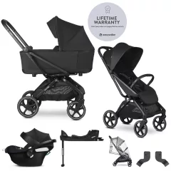   EASYWALKER Babakocsi szett 4 az 1-ben Rockey L Pure Black + CYBEX Aton B2 i-Size + bázis