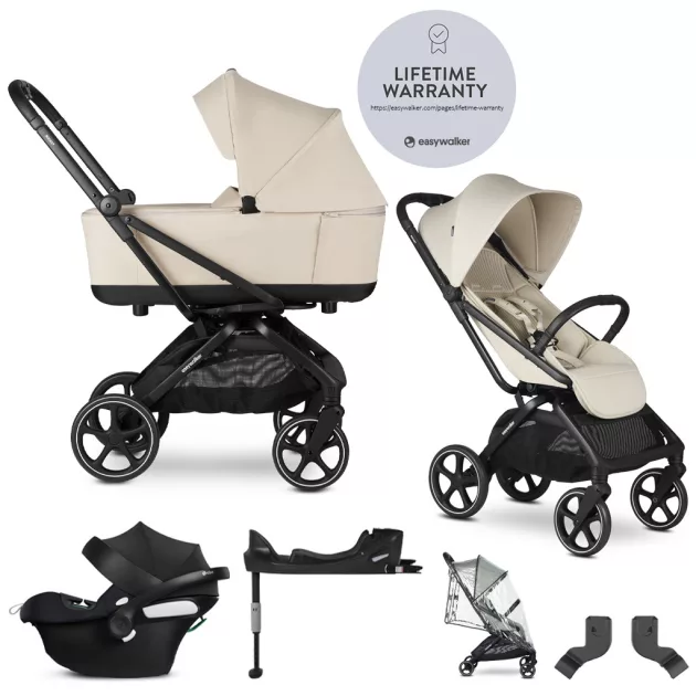 EASYWALKER Babakocsi szett 4 az 1-ben Rockey L Bright Taupe + CYBEX Aton B2 i-Size + bázis