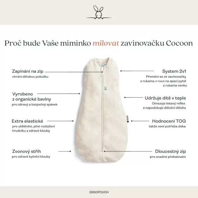 ERGOPOUCH Pólya és hálózsák 2 az 1-ben Cocoon Lullaby 6-12hó, 8-10kg, 0,2tog