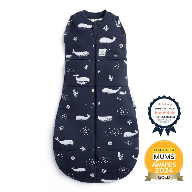 ERGOPOUCH Pólya és hálózsák 2 az 1-ben 0-3 hónap 3-6 kg 2,5 tog - Cocoon Whale