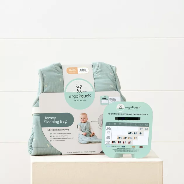 ERGOPOUCH Alvózsák ujjakkal organikus pamut 3-12 hónap 6-10 kg 2,5 tog - Jersey Daisies