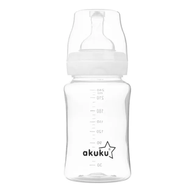 Akuku Antikolikos, széles nyakú cumisüveg, 240 ml