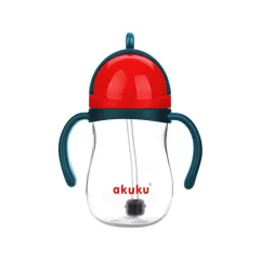   Akuku Szívószálas pohár súlyozott szívószállal – Kék/Piros