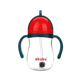   Akuku Szívószálas pohár súlyozott szívószállal – Kék/Piros