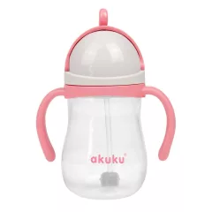   Akuku Szívószálas pohár súlyozott szívószállal – Rózsaszín