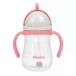   Akuku Szívószálas pohár súlyozott szívószállal – Rózsaszín