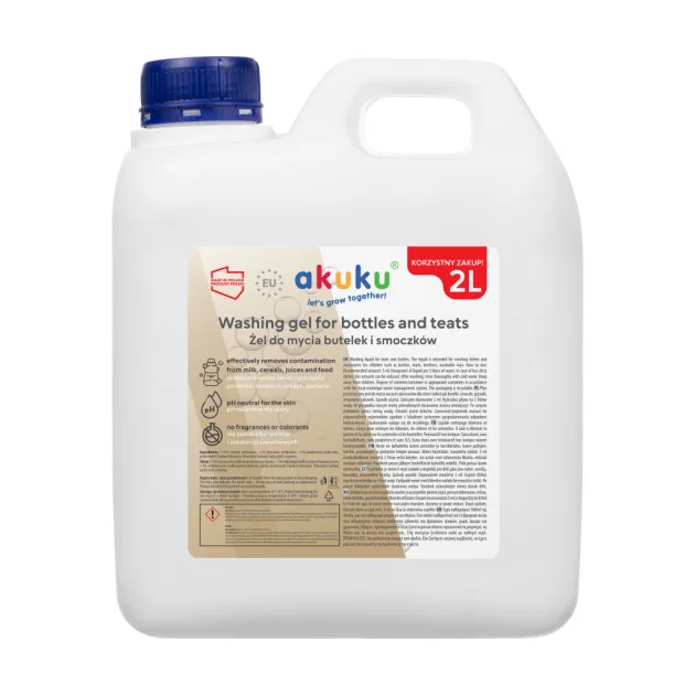 Akuku A0719 - Öko utántöltő csomag cumisüveg- és cumitisztító gélhez – 2 liter