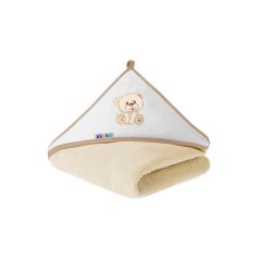   Akuku Baba kapucnis törölköző, 100×100 cm – Ekrü/Maci
