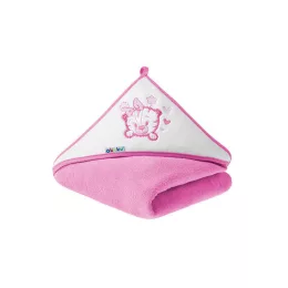   Akuku Baba kapucnis törölköző, 100×100 cm – Rózsaszín/Tigris