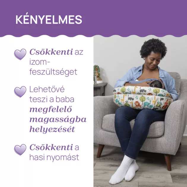 Chicco Boppy Deluxe szoptatós párna formatartó töltettel - rózsaszín
