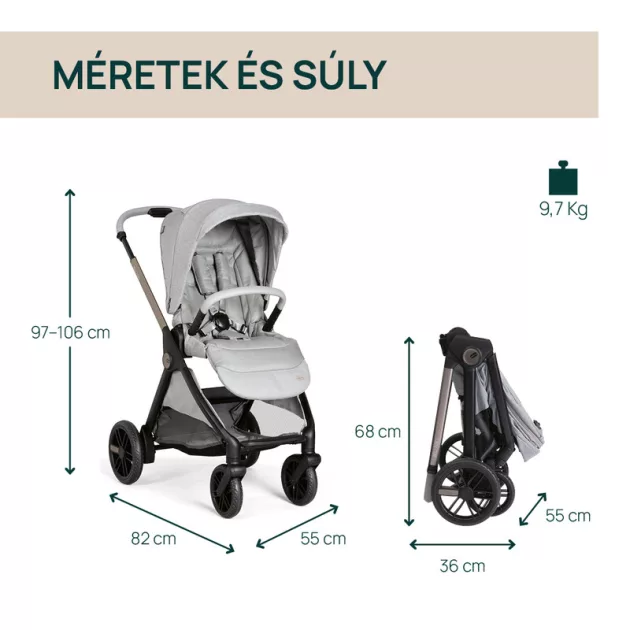 Chicco BELLAGIO babakocsi önzáródással 22 kg-ig trió rendszerré bővíthető