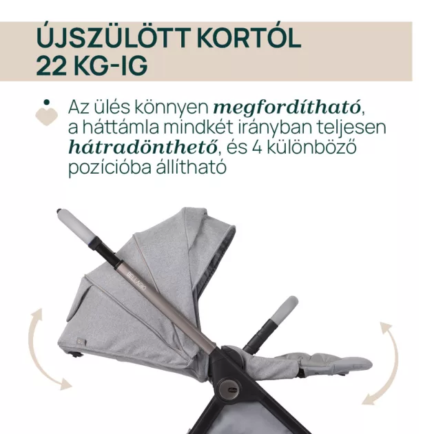 Chicco BELLAGIO babakocsi önzáródással 22 kg-ig trió rendszerré bővíthető
