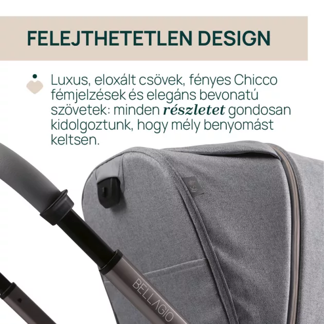 Chicco BELLAGIO babakocsi önzáródással 22 kg-ig trió rendszerré bővíthető