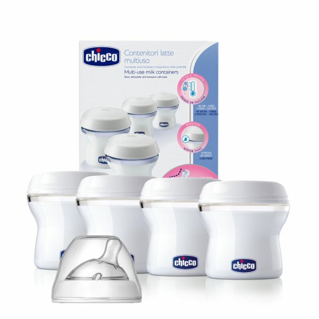 Chicco NaturalFelling Tejtároló, 4x150 ml anyatej tárolás, multifunkciós tárolók