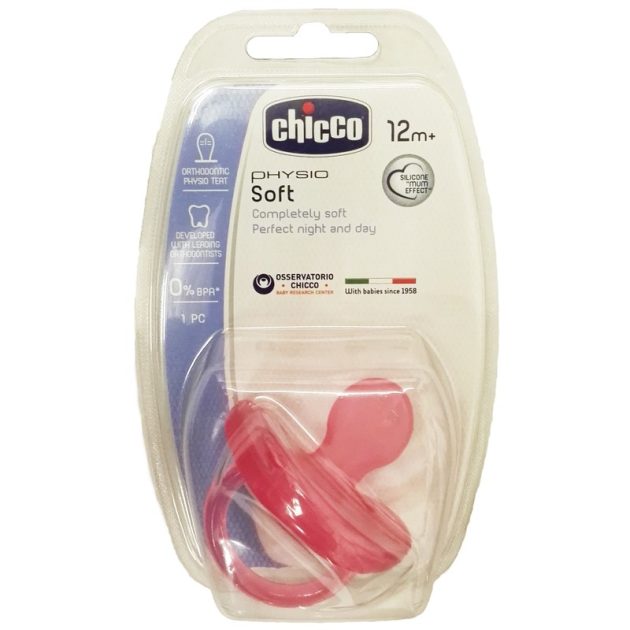 Chicco Physio Soft csupa-szilikon cumi - 16-36 hó, rózsaszín