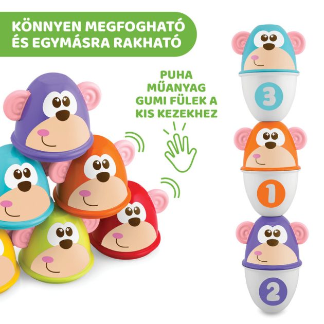 Chicco Monkey Strike - majmos bowling és építőjáték aktív sport és játék