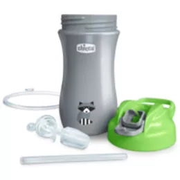   Chicco Kids Pop-Up, 350ml, szívószálas kulacs, 2év, zöld