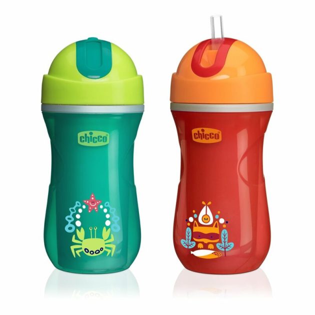 Chicco Sport Cup duplafalú kulacs, 1 db szívószálas neutral, 266 ml