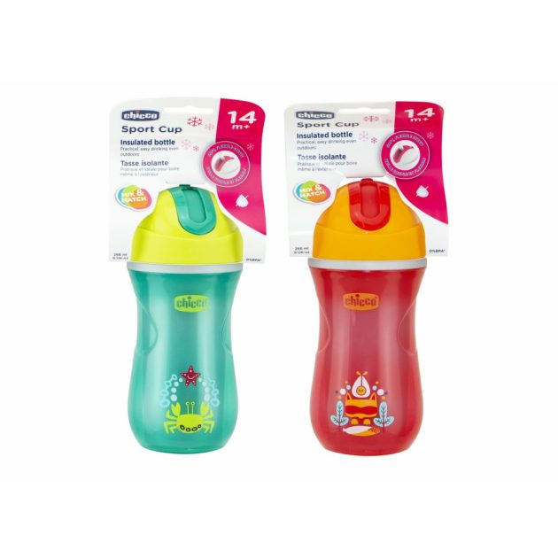 Chicco Sport Cup duplafalú kulacs, 1 db szívószálas neutral, 266 ml