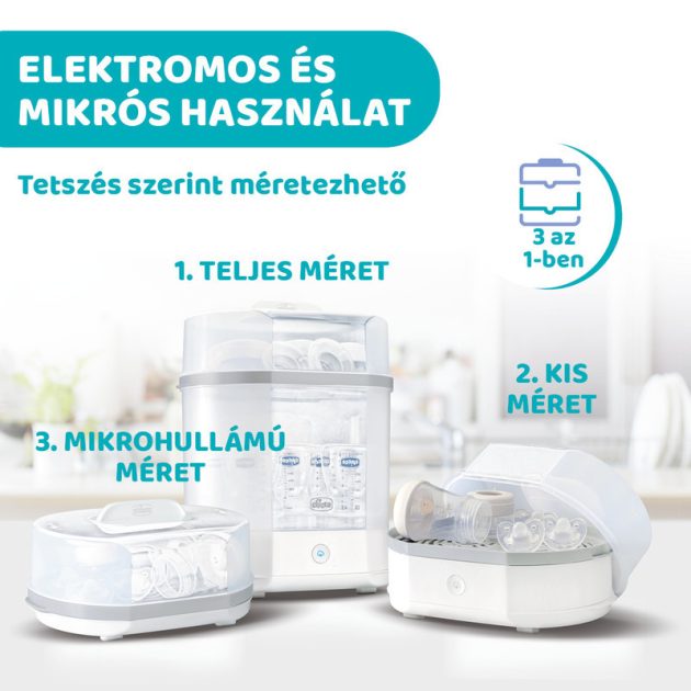 Chicco Elektromos gőzsterilizáló 3in1-ben - fehér