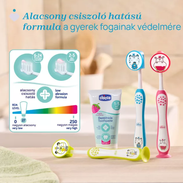 Chicco Eper ízű fogkrém fluoridos 50 ml xilittel - 1-5 év