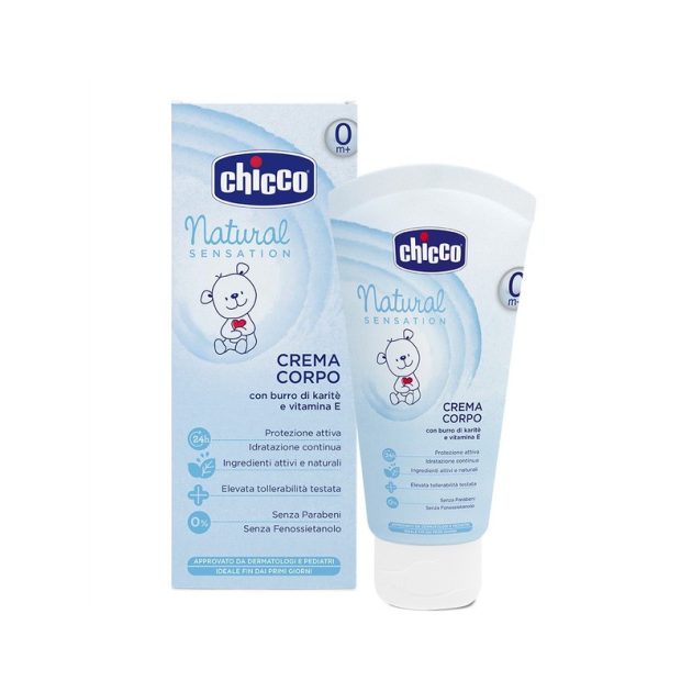 Chicco Bőrtápláló krém 150 ml Natural Sensation - Shea vaj, E-vitamin