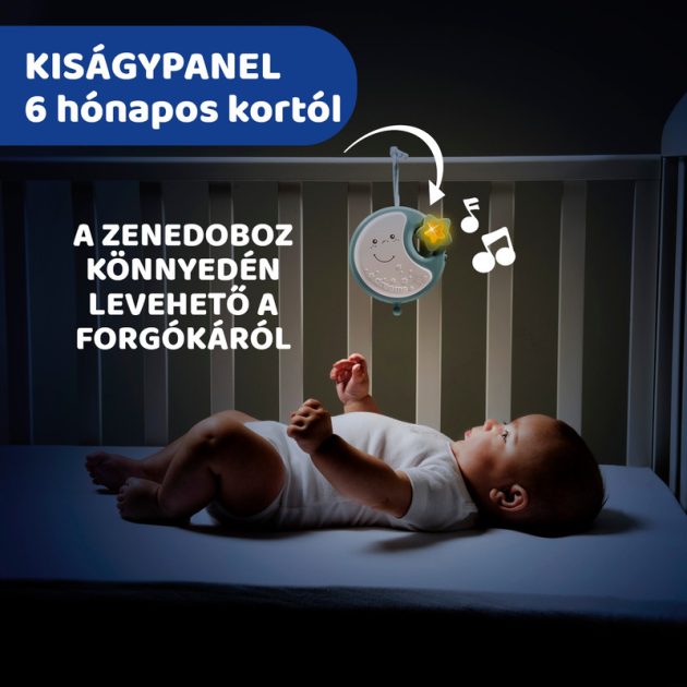 Chicco Next 2 Dreams zenélő forgóka - éjszakai fény kék