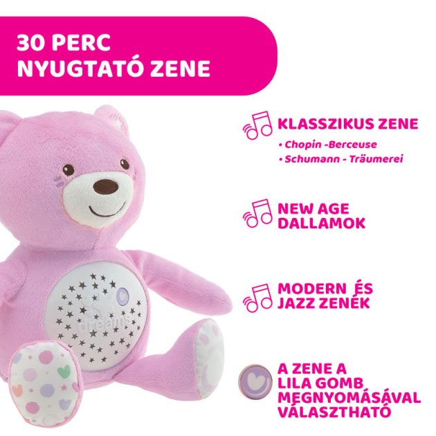 Chicco Baby Bear plüss maci projektor vetítő és ejszakai lámpa