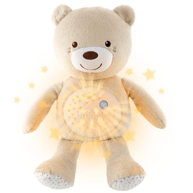 Chicco Baby Bear plüss maci projektor vetítő és éjszakai lámpa -pink