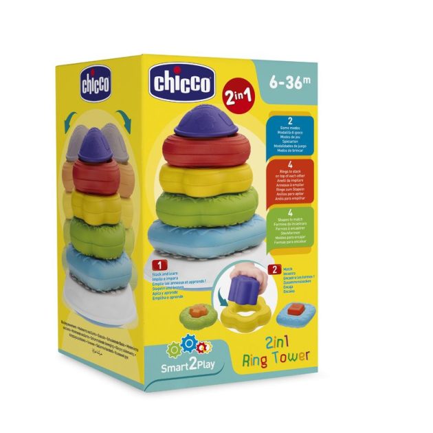 Chicco Smart2Play Gyűrűs építőtorony, kézkoordinációs játék