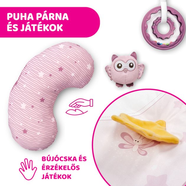 Chicco Játszószőnyeg projektorral játékhíddal pink