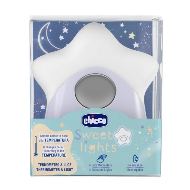 Chicco Csillag éjszakai fény szobahőmérővel USB-kábellel