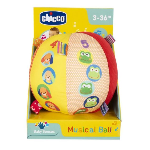 Chicco Puha, zenélő bébilabda, Baby Senses