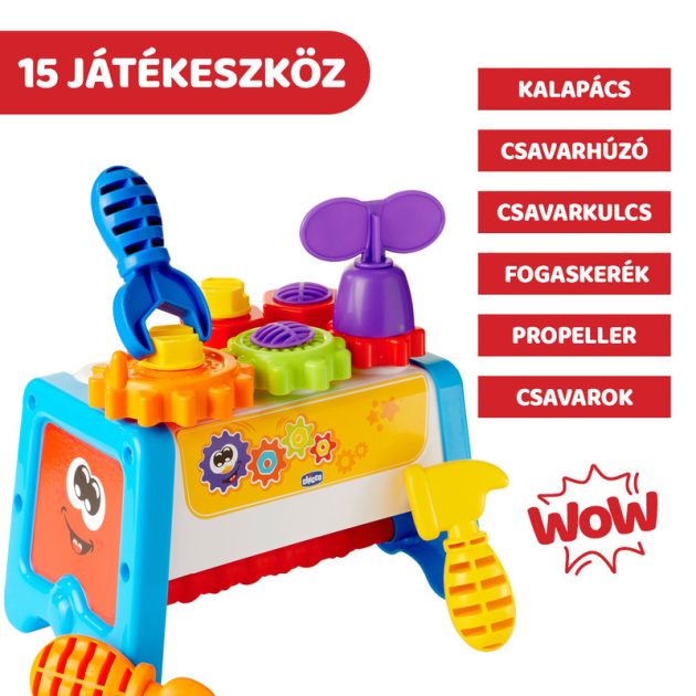 Chicco 2in1 szerelőpad és szerszámok 14 db-os Smart2Play