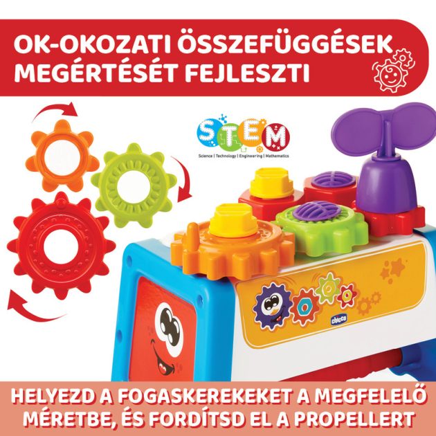 Chicco 2in1 szerelőpad és szerszámok 14 db-os Smart2Play