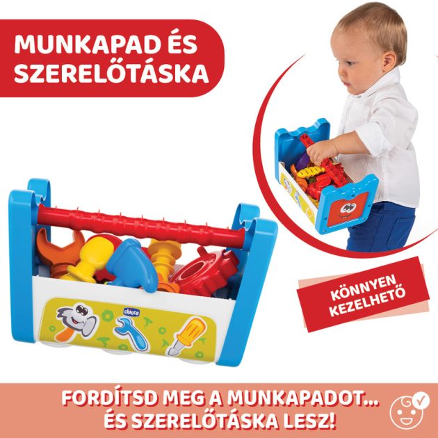 Chicco 2in1 szerelőpad és szerszámok 14 db-os Smart2Play