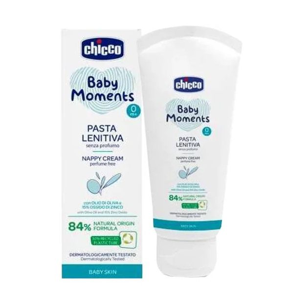 Chicco Popsikrém 100 ml – illatmentes olíva olajjal, panthenollal és 15% cink-oxiddal