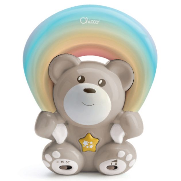 Chicco Rainbow Bear - Szivárvány maci zene-fény projektor, elemes, bézs