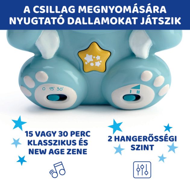 Chicco Rainbow Bear - Szivárvány maci zene-fény projektor, elemes, kék