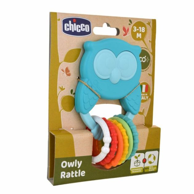 Chicco Owly bagoly csörgő-rágóka ECO+ ökoműanyag