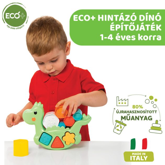 Chicco Hintázó dínó építőjáték 2in1 ECO+ ökoanyag