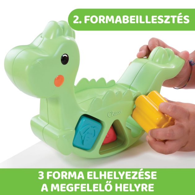 Chicco Hintázó dínó építőjáték 2in1 ECO+ ökoanyag