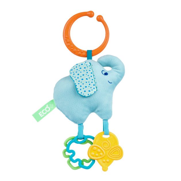 Chicco Elephant On the Go Eco+ rágókás textiljáték ökoanyagból