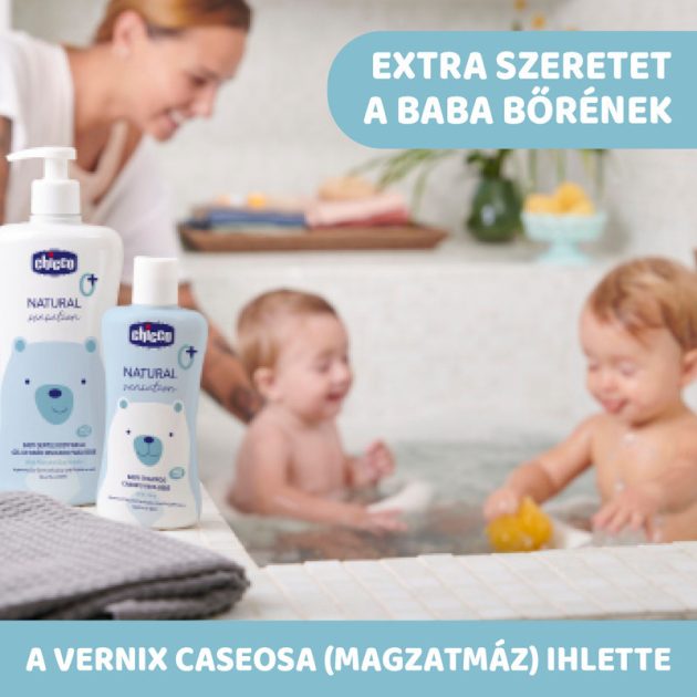 Chicco Gyengéd babafürdető 500 ml Aloe és Kamilla kivonattal - kék-fehér