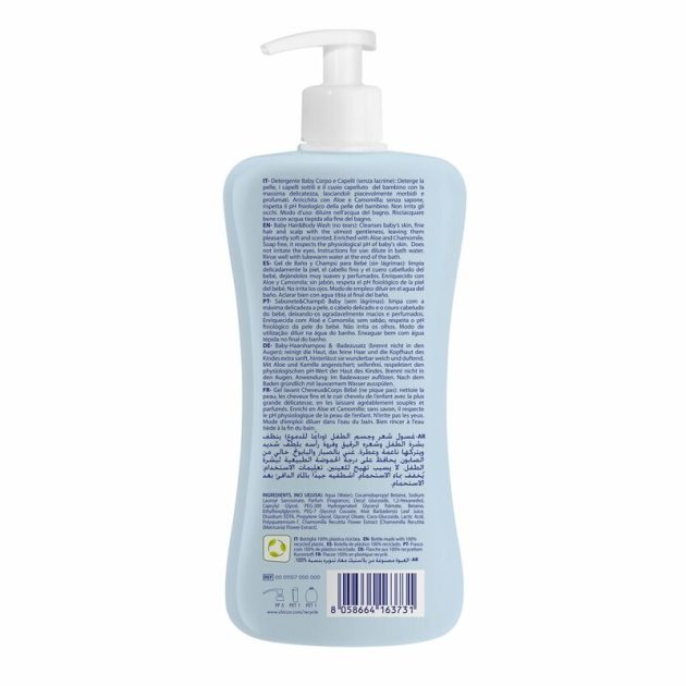 Chicco Sampon & Fürdető 500 ml - könnymentes fizio pH Natural Sensation Aloe és Kamilla