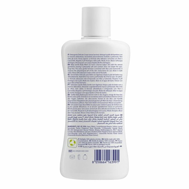 Chicco Gyengéd babafürdető, Natural Sensation aloe és kamilla kivonattal, kék-fehér, 200 ml