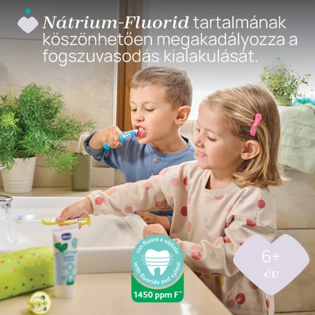 Chicco Menta ízű fogkrém fluoridos 50 ml xilittel - 6 év+